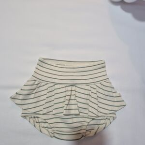 Chic Striped Cream and Blue Skirted Bloomers